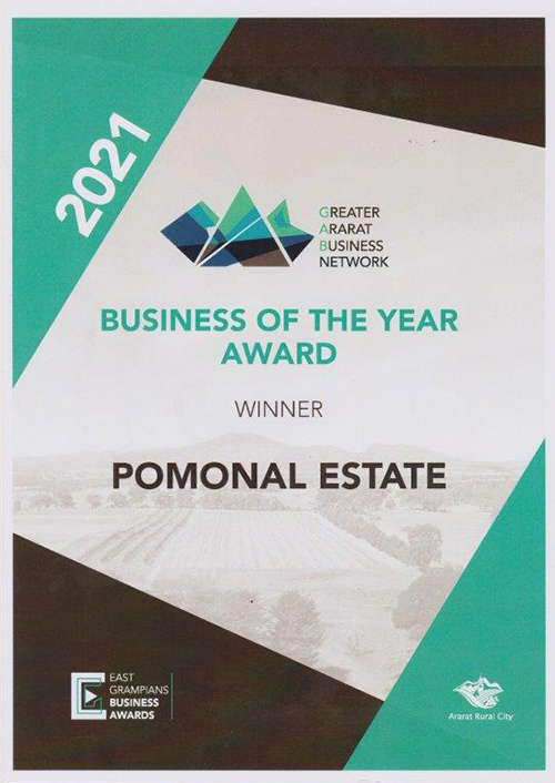 Pomonal Estate 2021 - Business of the year award